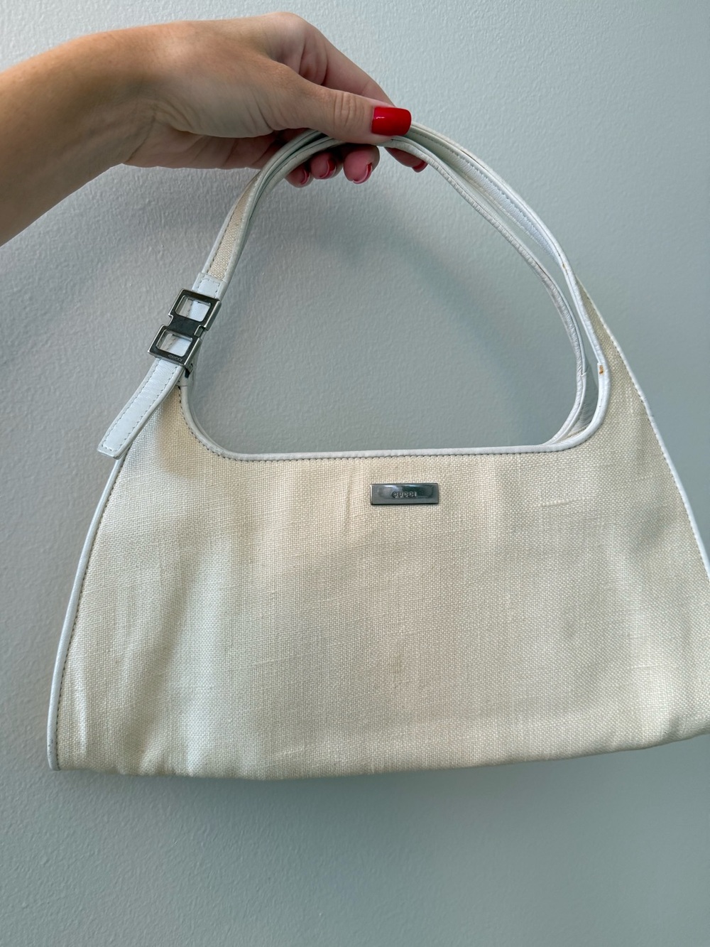 Gucci Cream Canvas Shoulder Bag